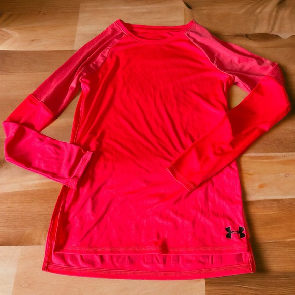 900. Kids Pink Under Armour Heat Gear YLG Longsleeve beach sports cover up - Picture 1 of 4